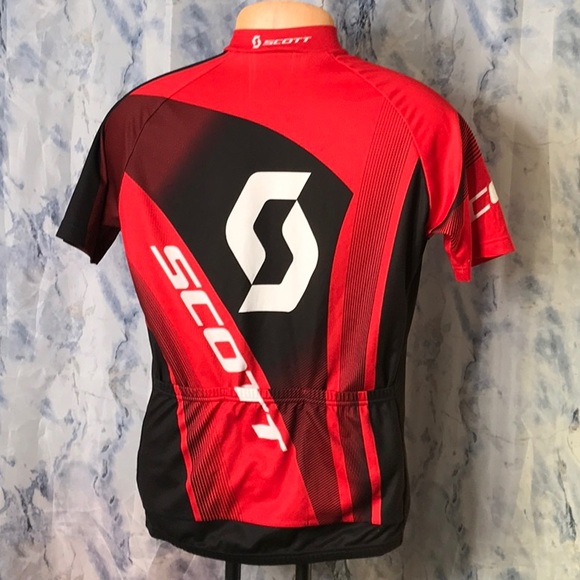 Scott 1/4 zipper 3 back pockets bike jersey - Picture 2 of 9
